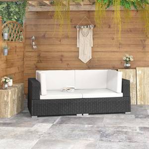 Ecksofa (2er Set) 3000726 Schwarz - Cremeweiß