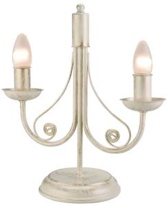 Lampe de table KELSIE Gris - Blanc - Métal - 32 x 36 x 32 cm
