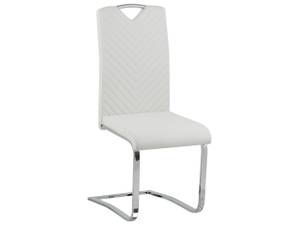 Chaise de salle à manger PICKNES Blanc crème - Argenté - Blanc