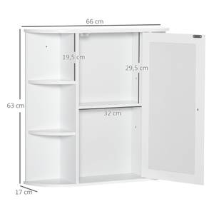 Spiegelschrank 834-203V90WT Weiß - Holzwerkstoff - 17 x 63 x 66 cm