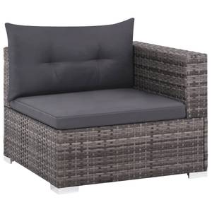 Garten-Sofagarnitur Grau - Metall - Polyrattan - 70 x 26 x 139 cm