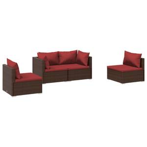 Salon de jardin (lot de 4) 3013635-7 Marron - Rouge - Brun rouge