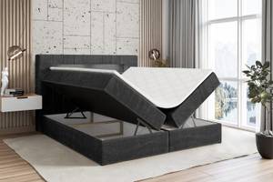 Boxspringbett - ORGOL Schwarz - Breite: 200 cm - H4