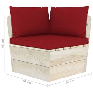 Gartensitzgruppe K5362(3-Sitzer) Rot - Massivholz - 65 x 60 x 60 cm