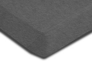 Spannbettlaken meliert anthrazit 140x200 Grau - Textil - 140 x 4 x 200 cm