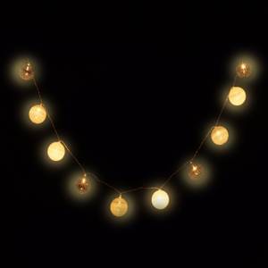 Guirlande Lumineuse LED 10 Boules Coton Noir - Gris - Blanc