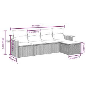 Gartensitzgruppe K4123(5-tlg) Beige - Massivholz - 69 x 62 x 55 cm