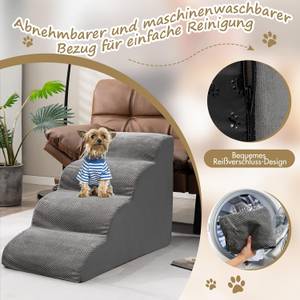 Hundetreppe PW10063 Grau - Textil - 41 x 51 x 72 cm