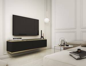 TV-Lowboard ORIS Schwarz - Gold