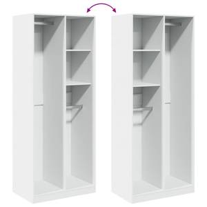 Kleiderschrank 298537-4 Weiß - Breite: 80 cm