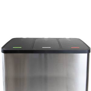 Recycle Inox Abfallbehälter mit Fächern Grau - Metall - 49 x 37 x 58 cm