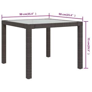 Table de jardin Marron - Métal - Polyrotin - 90 x 75 x 90 cm