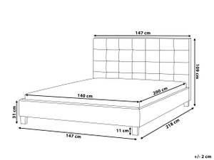 Doppelbett ROCHELLE Schwarz - Dunkelgrau - Grau - 147 x 109 x 218 cm