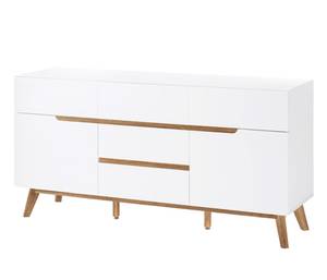 Kommode Celio 3 Weiß - Holz teilmassiv - 145 x 76 x 40 cm