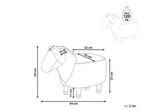 Tierhocker HORSE Braun - Hellbraun - Eiche Dunkel