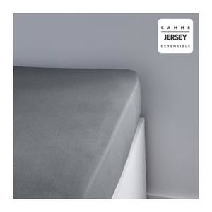 Jersey Spannbettlaken 2 Personen uni Grau - 140 x 190 cm