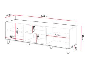 Meuble TV COME Marron - Bois massif - 150 x 52 x 40 cm