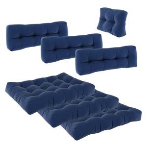 Coussin palette Classic lot de 7 bleu Bleu - Textile - 120 x 40 x 20 cm