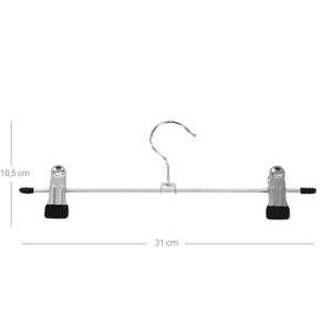 20er-Set Hosenbügel Rockbügel mit Clips Schwarz - Metall - 11 x 3 x 31 cm