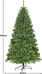 180cm Künstlicher Weihnachtsbaum Grün - Kunststoff - 105 x 180 x 105 cm