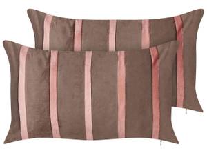 Coussin décoratif CRODYLINE Marron - Rose foncé