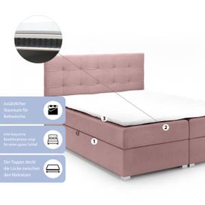 Boxspringbett Doppelbett Valbona Rosé - Breite: 160 cm