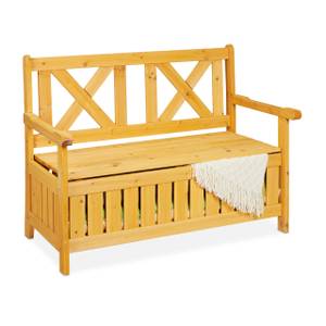 Banc de jardin avec rangement Marron - Bois manufacturé - 115 x 85 x 60 cm