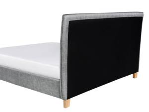 Lit double SENNEZ Gris - Gris lumineux - Chêne clair - Largeur : 175 cm