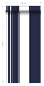 Tapete Streifen 6794 Blau - Naturfaser - Textil - 53 x 1005 x 1005 cm