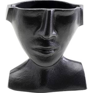 Vase Rostro visage Noir - Métal - 17 x 17 x 16 cm