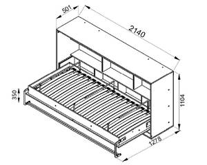 Jugendzimmer Neo Set C matt - 4-tlg Grau - Eiche Dekor