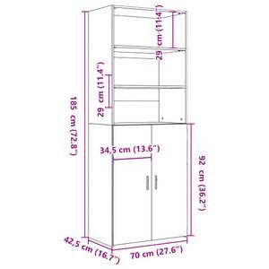 Highboard DE8444 Braun - Holzwerkstoff - 43 x 185 x 70 cm