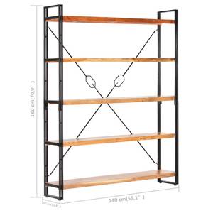 Bücherregal 3006652-2 Braun - Massivholz - Holzart/Dekor - 30 x 180 x 140 cm