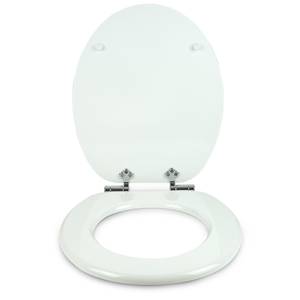 Premuim Abattant WC - Blanc Blanc - Bois manufacturé - 38 x 5 x 44 cm