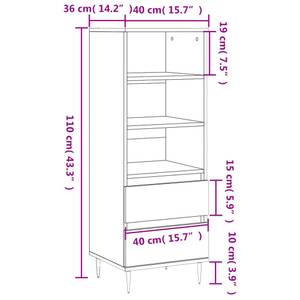 Highboard DE7918 Eiche Schwarzbraun Dekor