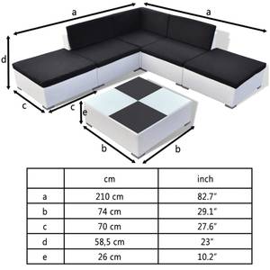 Gartenmöbel Set Metall - Polyrattan - 74 x 26 x 74 cm