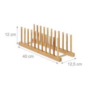 2er Set Tellerständer Bambus Braun - Bambus - 13 x 12 x 40 cm