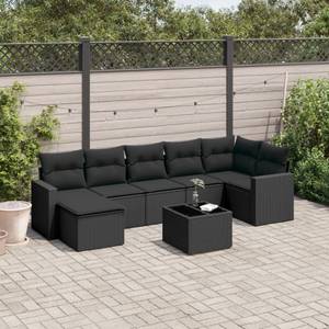 Gartensitzgruppe K5185(8-tlg) Schwarz - Massivholz - 69 x 62 x 66 cm