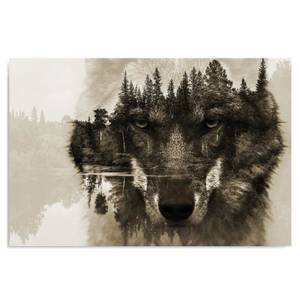 Wandbild Wolf Wald See Tiere 60 x 40 cm