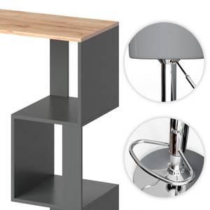 Bartisch Vincent 2er Set Braun - Grau - Holzwerkstoff - 113 x 111 x 39 cm