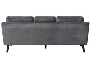 3-Sitzer Sofa LOKKA Dunkelgrau - Grau - Eiche Dunkel