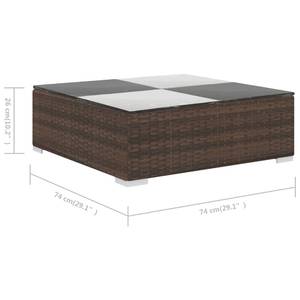 Gartenmöbel Set Braun - Polyrattan - 74 x 6 x 74 cm