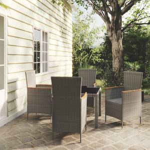 Garten-Essgruppe (5-teilig) 3094934 Grau - Kunststoff - Polyrattan - 90 x 75 x 90 cm