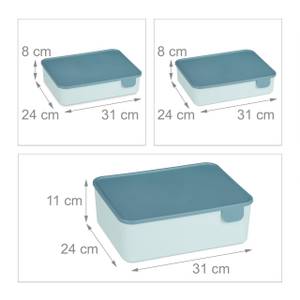 Schubladen Ordnungssystem Unterwäsche Blau - Kunststoff - 31 x 11 x 24 cm