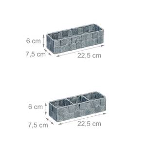 Lot de 6 paniers de rangement Gris - Métal - Matière plastique - 32 x 6 x 24 cm