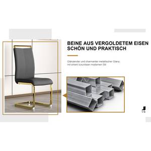 Esszimmerstuhl 4er-Set Vesta Ⅲ Gold - Grau