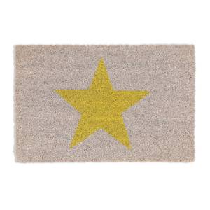 Kokos Fußmatte mit Stern Grau - Gelb - Naturfaser - Kunststoff - 60 x 2 x 40 cm