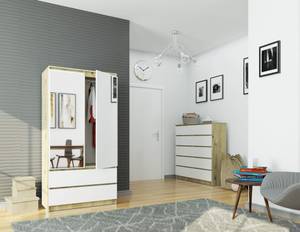 Armoire S90 2T 2S CLP Chêne clair - Imitation chêne clair - Blanc