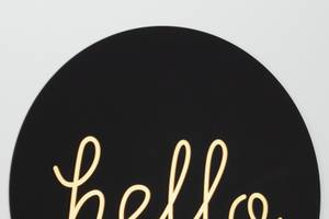 3D Acryl Wandbild Bonjour und Hello Schwarz - Gold - Glas - Kunststoff - 50 x 70 x 3 cm