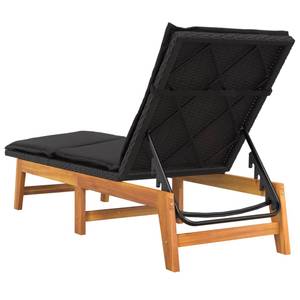 Chaise longue 319725 (lot de 2) Noir - Métal - Polyrotin - Bois/Imitation - 54 x 87 x 200 cm